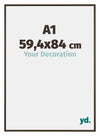 New York Aluminium Fotolijst 59 4x84cm A1 Walnoot Structuur Voorzijde Maat | Yourdecoration.nl