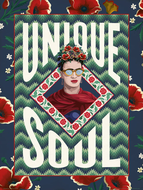 Grupo Erik Frida Kahlo Unique Soul Kunstdruk 30X40cm | Yourdecoration.nl
