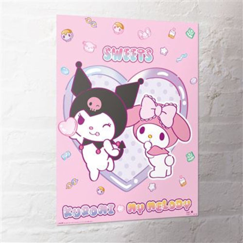 Poster Sanrio Kuromi My Melody Sweets 40x50cm MPP2501459 Sfeer | Yourdecoration.nl