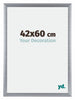 Tucson Aluminium Fotolijst 42x60cm Zilver Geborsteld Voorzijde Maat | Yourdecoration.nl