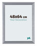 Tucson Aluminium Fotolijst 48x64cm Zilver Geborsteld Voorzijde Maat | Yourdecoration.nl