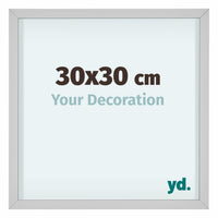 Virginia Aluminium Fotolijst 30x30cm Wit Voorzijde Maat | Yourdecoration.nl