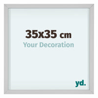 Virginia Aluminium Fotolijst 35x35cm Wit Voorzijde Maat | Yourdecoration.nl