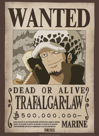Gbeye Gbydco262 One Piece Wanted Law Poster 38x52cm | Yourdecoration.nl