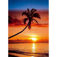 GBeye Sunset and Palm Tree Poster 61x91,5cm | Yourdecoration.nl