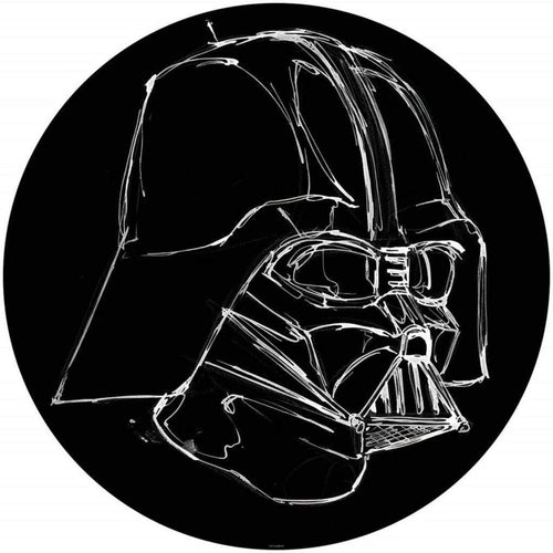 Komar Star Wars Ink Vader Zelfklevend Fotobehang 128x128cm Rond | Yourdecoration.nl