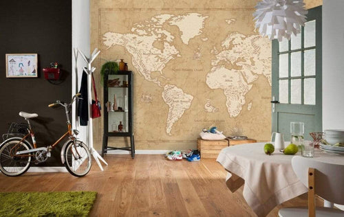 Komar Vintage World Map Vlies Fotobehang 500x280cm 10 Banen Sfeer | Yourdecoration.nl