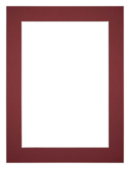 Passe Partout 45x60cm Karton Wijnrood Rand 4cm Recht Voorzijde | Yourdecoration.nl