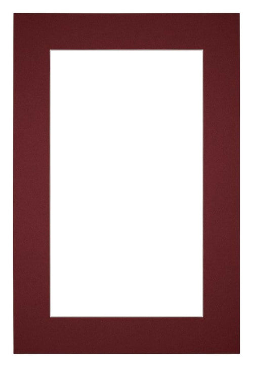 Passe Partout 60x90cm Karton Wijnrood Rand 5cm Recht Voorzijde | Yourdecoration.nl