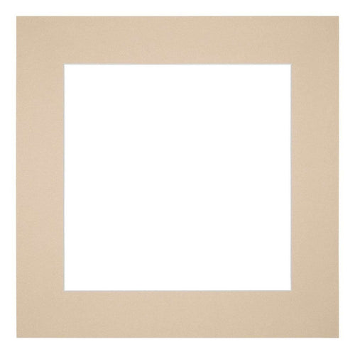 Passe Partout 25x25cm Karton Beige Rand 6cm Recht Voorzijde | Yourdecoration.nl