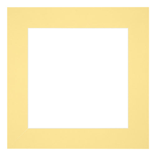 Passe Partout 40x40cm Karton Geel Rand 6cm Recht Voorzijde | Yourdecoration.nl