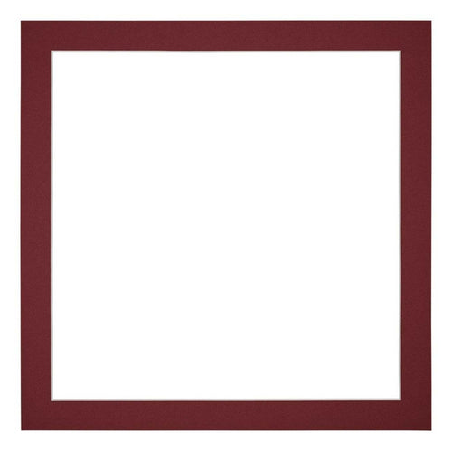 Passe Partout 30x30cm Karton Wijnrood Rand 3cm Recht Voorzijde | Yourdecoration.nl