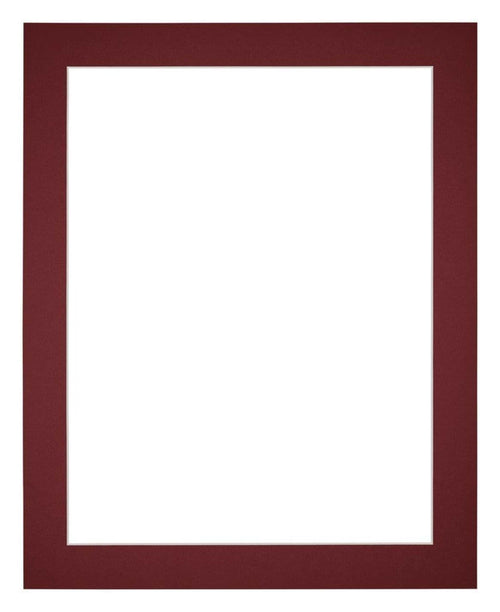 Passe Partout 24x30cm Karton Wijnrood Rand 4cm Recht Voorzijde | Yourdecoration.nl