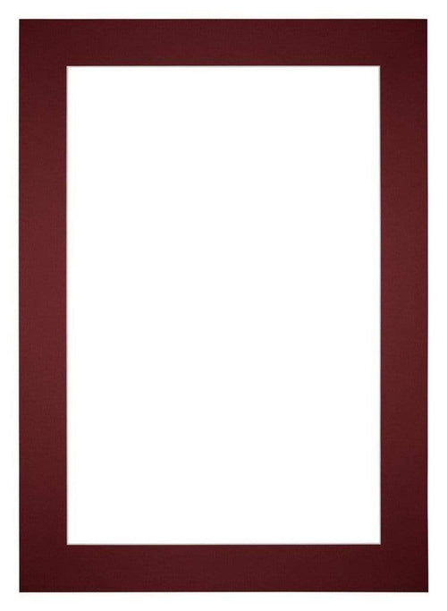 Passe Partout 35x50cm Karton Wijnrood Rand 6cm Recht Voorzijde | Yourdecoration.nl