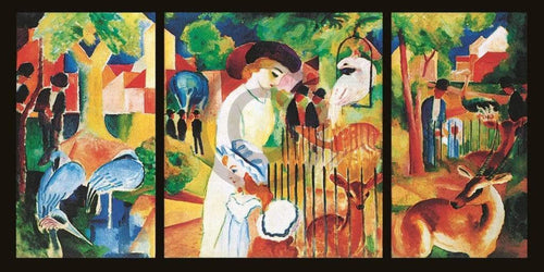 August Macke Zoologischer Garten Kunstdruk 100x50cm | Yourdecoration.nl