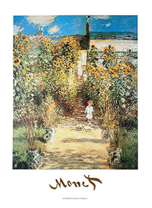 Claude Monet  The Monet's Garden at Vétheuil Kunstdruk 50x70cm | Yourdecoration.nl