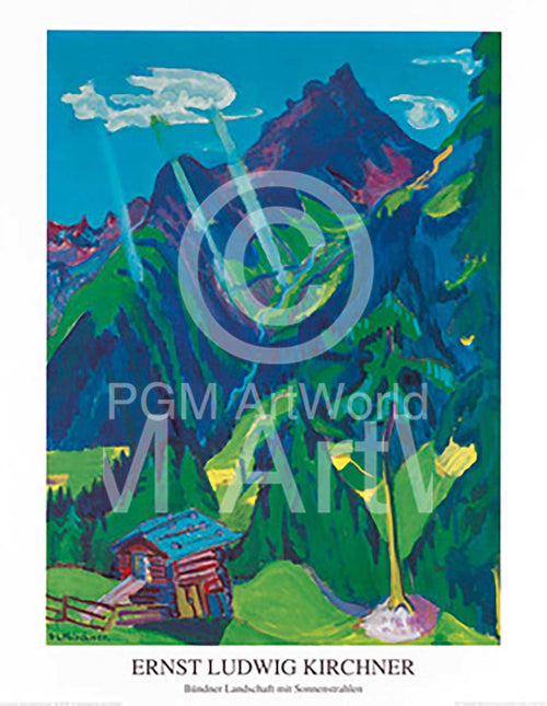 Ernst Ludwig Kirchner Bündner Landschaft Kunstdruk 70x90cm | Yourdecoration.nl