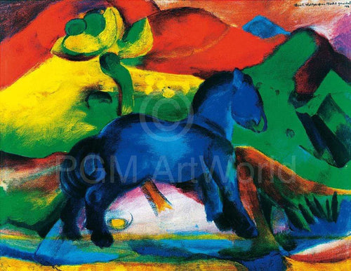 Franz Marc Blaues Pferdchen Kunstdruk 80x60cm | Yourdecoration.nl