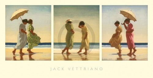 Jack Vettriano Summer Days Triptychon Kunstdruk 70x36cm | Yourdecoration.nl