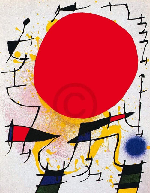 Joan Miro Le soleil rouge Kunstdruk 60x80cm | Yourdecoration.nl