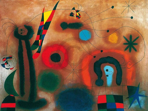 Joan Miro Libelle mit roten Flügeln Kunstdruk 80x60cm | Yourdecoration.nl