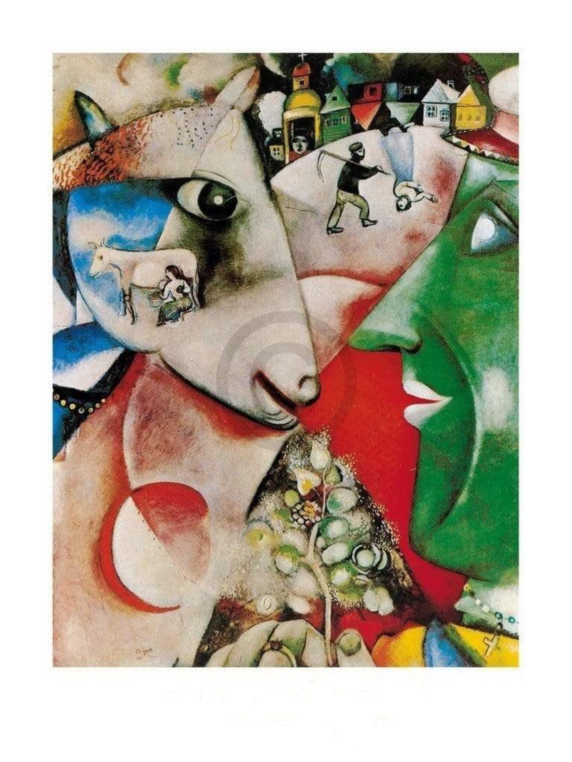 Kunstdruk Marc Chagall I and the village, 1911 60x80cm