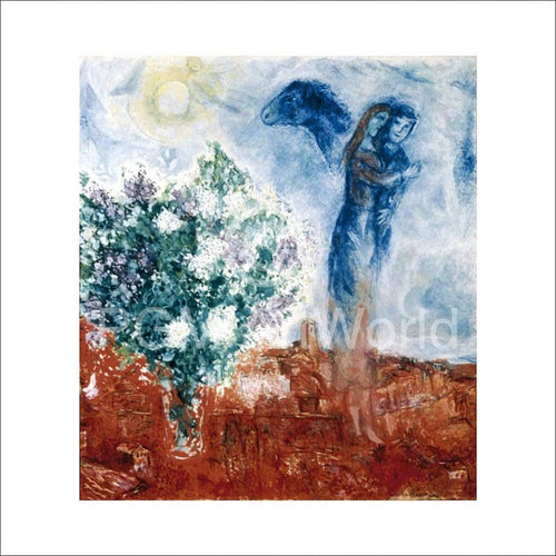 Marc Chagall Die Liebenden über St.Paul Kunstdruk 70x70cm | Yourdecoration.nl