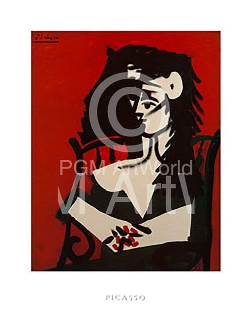 Pablo Picasso Jacqueline a Mantil Kunstdruk 40x50cm | Yourdecoration.nl