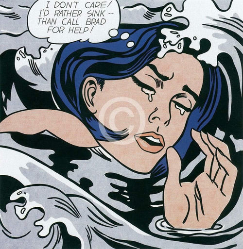 Roy Lichtenstein Drowning Girl small Kunstdruk 28x35.5cm | Yourdecoration.nl