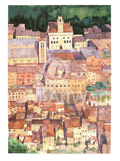 Ralf Westphal Mittelalterliche Bergstadt Montepulciano, Toskana Kunstdruk 30x40cm | Yourdecoration.nl