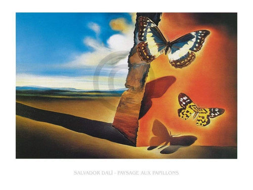 Salvador Dali  Paysage aux Papillons Kunstdruk 80x60cm | Yourdecoration.nl