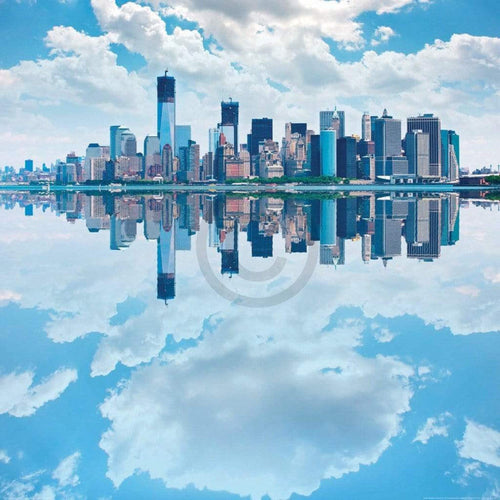 Shutterstock Lower Manhatten Skyline Kunstdruk 70x70cm | Yourdecoration.nl