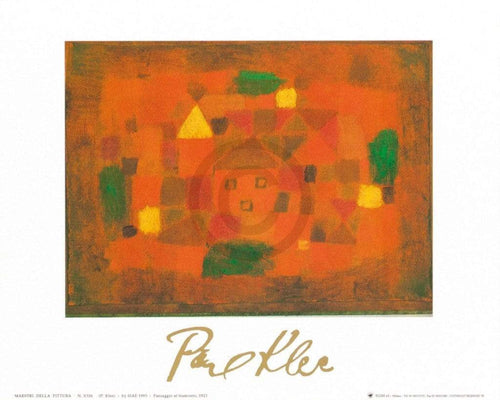 Paul Klee Paesaggio al tramonto, 1923 Kunstdruk 30x24cm | Yourdecoration.nl