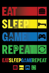 Pyramid Eat Sleep Game Repeat Poster 61x91,5cm | Yourdecoration.nl