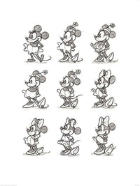Pyramid Minnie Mouse Sketched Multi Kunstdruk 60x80cm | Yourdecoration.nl