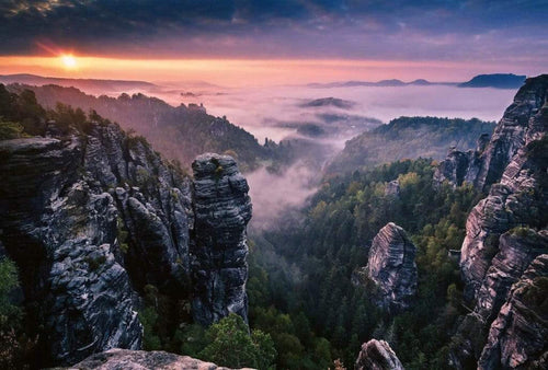 Wizard+Genius Sunrise on the Rocks Vlies Fotobehang 384x260cm 8 banen | Yourdecoration.nl