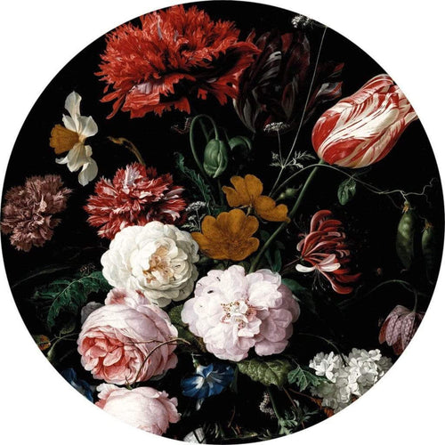 Wizard+Genius Vase of Flowers Vlies Fotobehang 140x140cm rond | Yourdecoration.nl