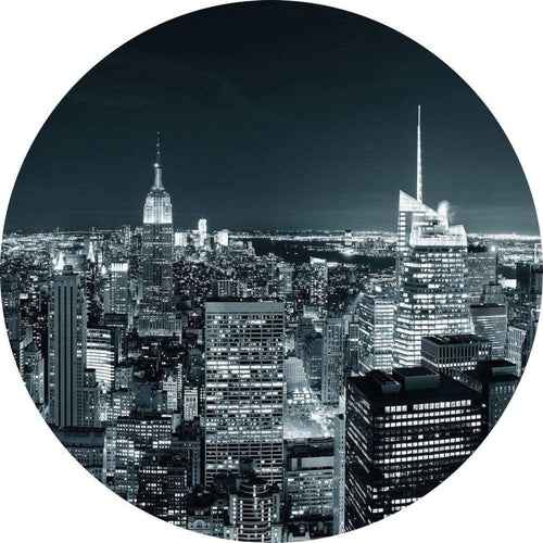 Wizard+Genius New York at Night II Vlies Fotobehang 140x140cm rond | Yourdecoration.nl