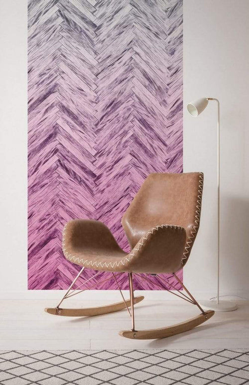 Komar Herringbone Pink Vlies Fotobehang 100x250cm 1 baan Sfeer | Yourdecoration.nl