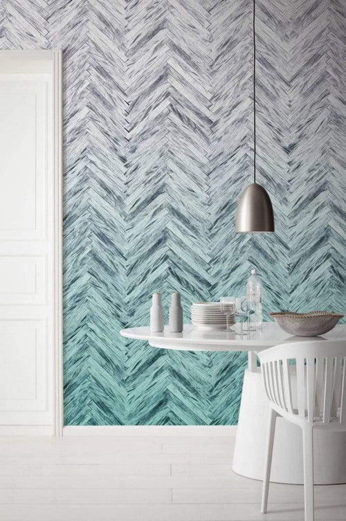 Komar Herringbone Mint Vlies Fotobehang 400x250cm 4 banen Sfeer | Yourdecoration.nl