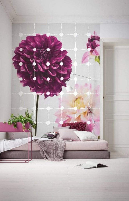 Komar Flowers and Dots Vlies Fotobehang 200x250cm 2 banen Sfeer | Yourdecoration.nl