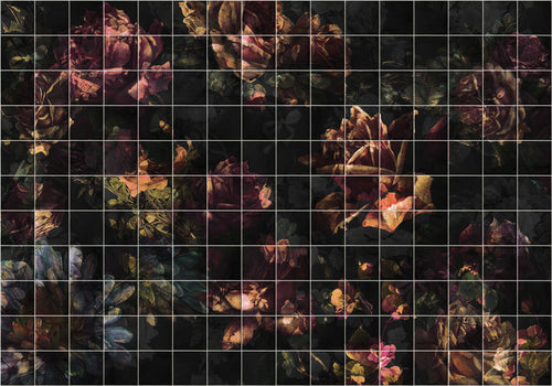 Komar Vlies Fotobehang Inx8 080 Tiles Flowers | Yourdecoration.nl
