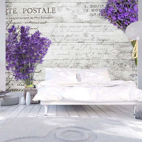 Fotobehang - Lavender Postcard - Vliesbehang