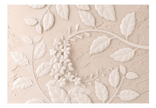 Fotobehang - Paper Flowers Beige - Vliesbehang