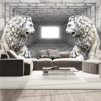 Fotobehang - Stone Lions - Vliesbehang