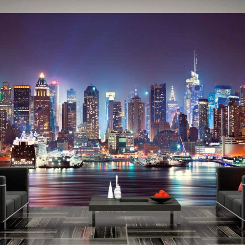 Artgeist Night in New York City Vlies Fotobehang Sfeer | Yourdecoration.nl