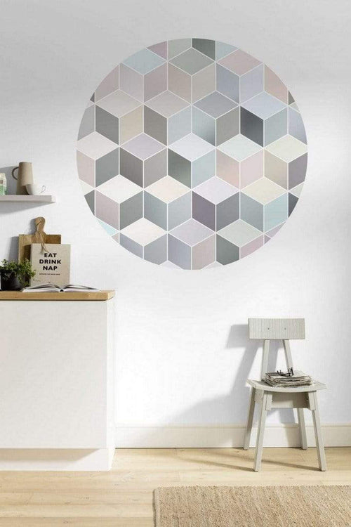 Komar Pastel Deluxe Fotobehang 125x125cm Rond Sfeer | Yourdecoration.nl
