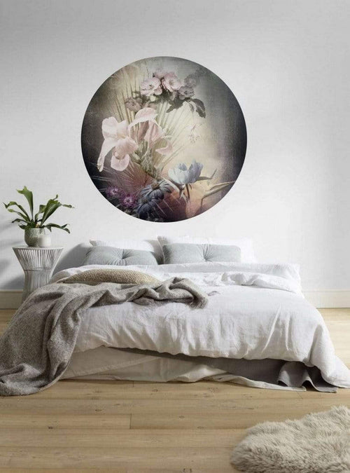 Komar Flemish Flowers Fotobehang 125x125cm Rond Sfeer | Yourdecoration.nl