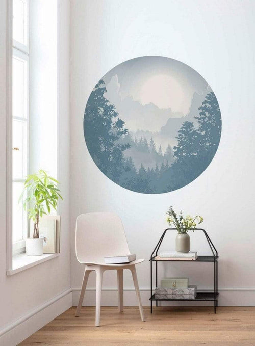Komar Blue Valley Fotobehang 125x125cm Rond Sfeer | Yourdecoration.nl