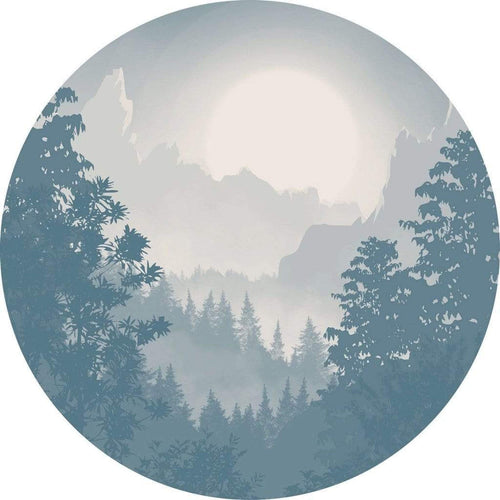 Komar Blue Valley Fotobehang 125x125cm Rond | Yourdecoration.nl